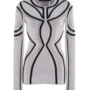 Proenza Schouler Crewneck Intarsia Loop Knit Sweater